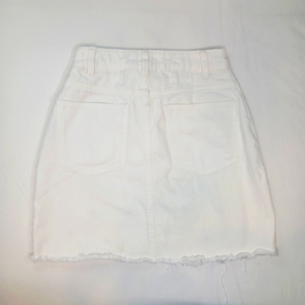 Cotton On Western  Mini Skirt w/ Star Details – Frayed Hem & Front Slit sz 2 - Picture 7 of 7